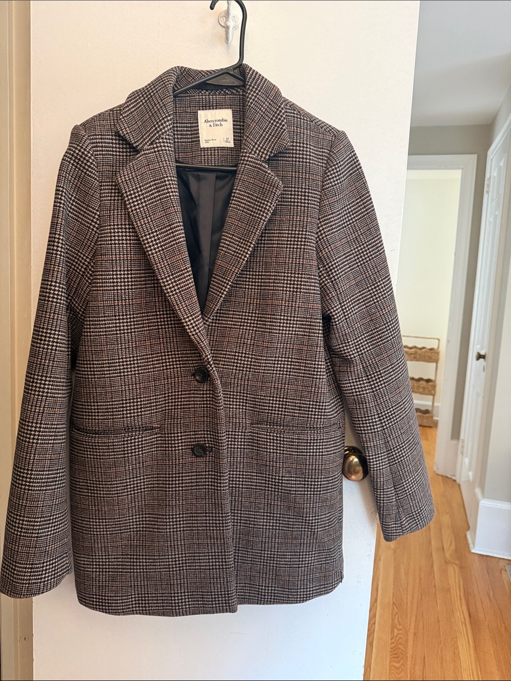 Abercrombie & Fitch Plaid Blazer Jacket - Gray & Black